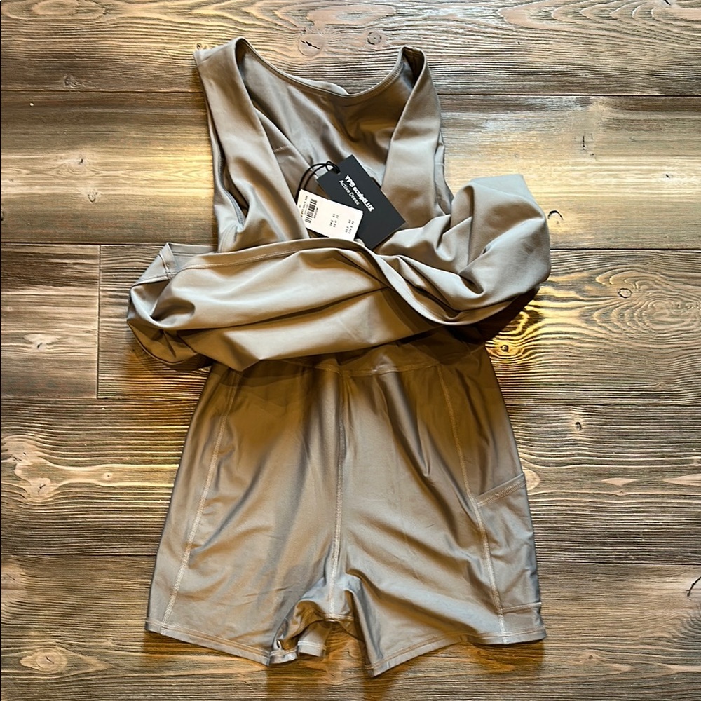 Abercrombie & Fitch Tan Sheath Mini Dress Crew Neck - Picture 4 of 5